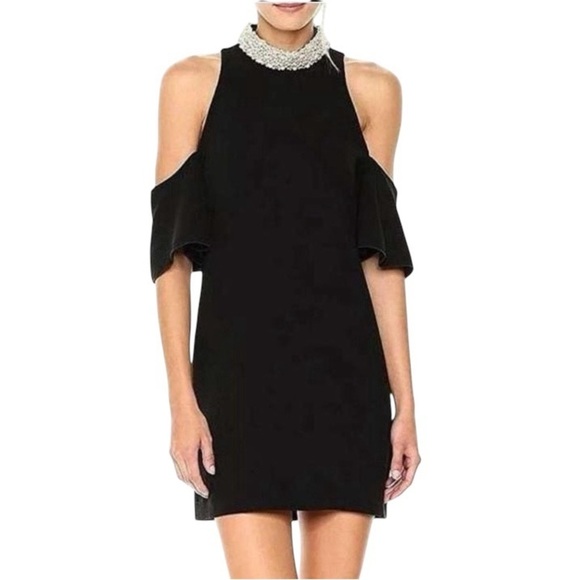 Rachel Zoe Dresses & Skirts - NWT Rachel Zoe Bixley Cold Shoulder Embellished Collar Dress in Black - Size 0